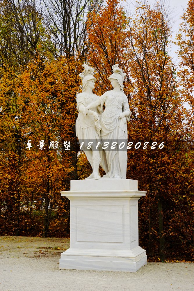 西方人物石雕，漢白玉景觀石雕