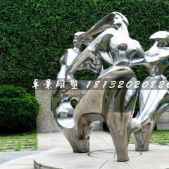 抽象女人雕塑，不銹鋼景觀雕塑