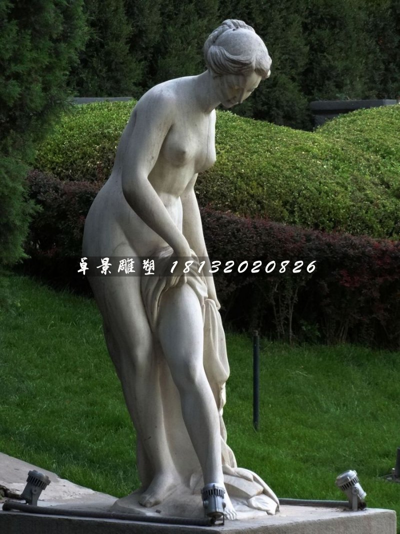 西方美女石雕，沐浴石雕 (2)