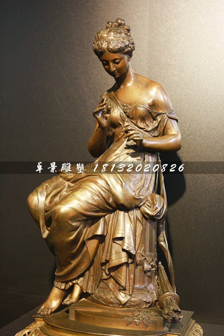 西方美女銅雕，公園人物銅雕 (2)