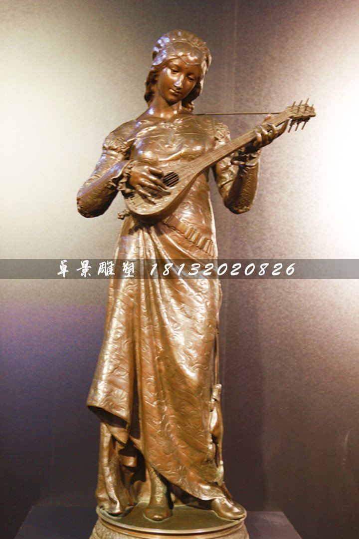 西方美女銅雕，公園人物銅雕 (1)