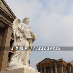 西方天使石雕，漢白玉景觀石雕