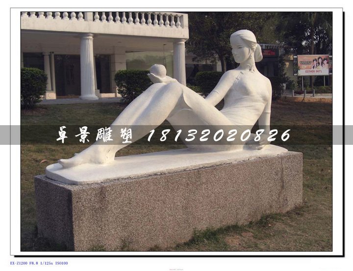 母與子石雕，漢白玉人物石雕