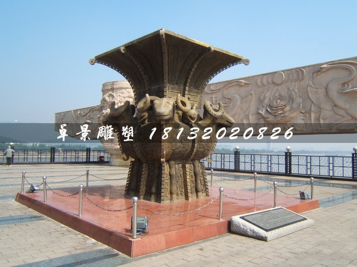 四羊方尊銅雕，廣場銅雕 (2)