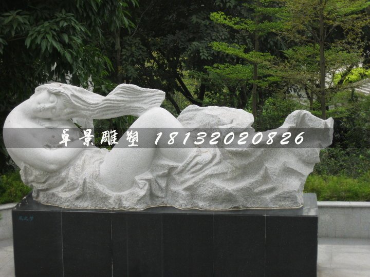 風(fēng)之夢(mèng)石雕，抽象女人石雕