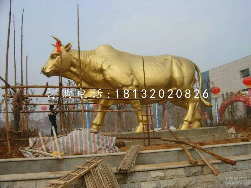 黃金牛銅雕，廣場大型銅牛雕塑