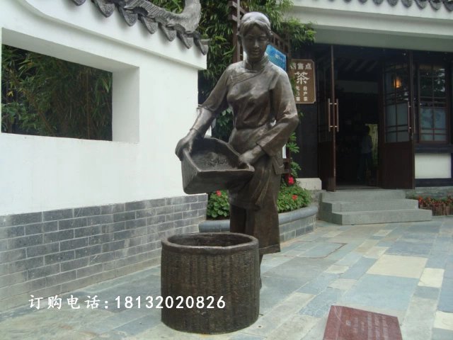 采茶銅雕,廣場(chǎng)采茶小品銅雕 (5)