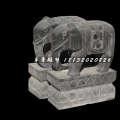 大象石雕，青石動(dòng)物雕塑