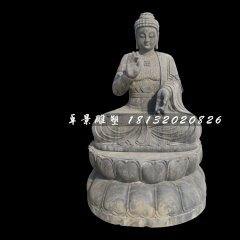如來(lái)佛石雕，青石坐式佛像