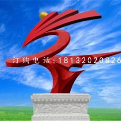 不銹鋼展翅雕塑，企業(yè)抽象雕塑