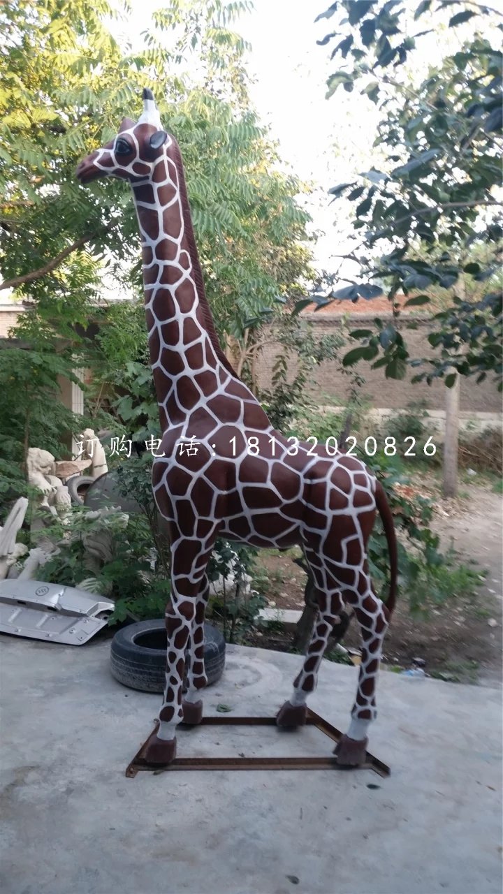 玻璃鋼長頸鹿公園仿真動(dòng)物雕塑 (1)