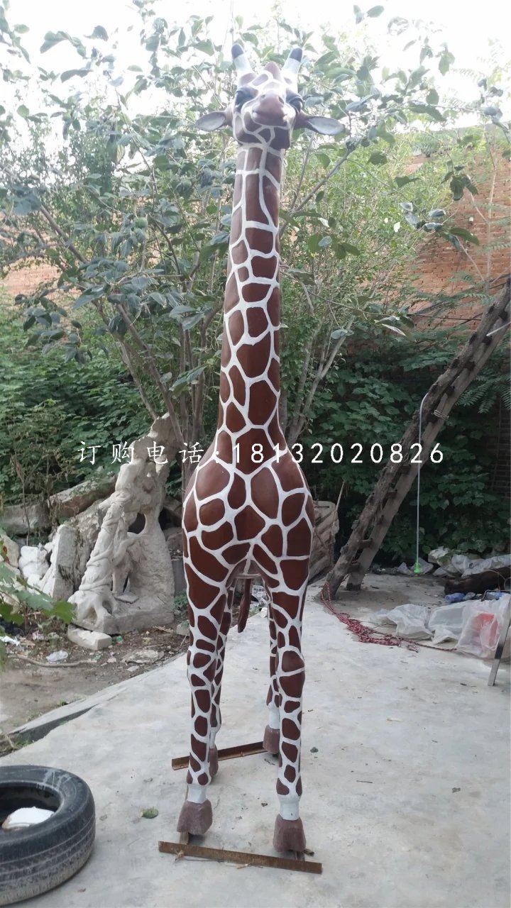 玻璃鋼長頸鹿公園仿真動(dòng)物雕塑 (2)