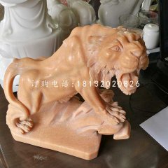 晚霞紅老虎石雕，公園動(dòng)物石雕
