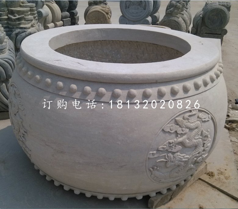 圓形水缸，大理石水缸