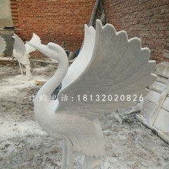 漢白玉丹頂鶴，仙鶴石雕