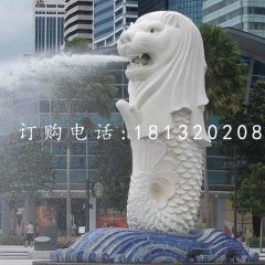 漢白玉魚尾獅石雕，廣場景觀石雕