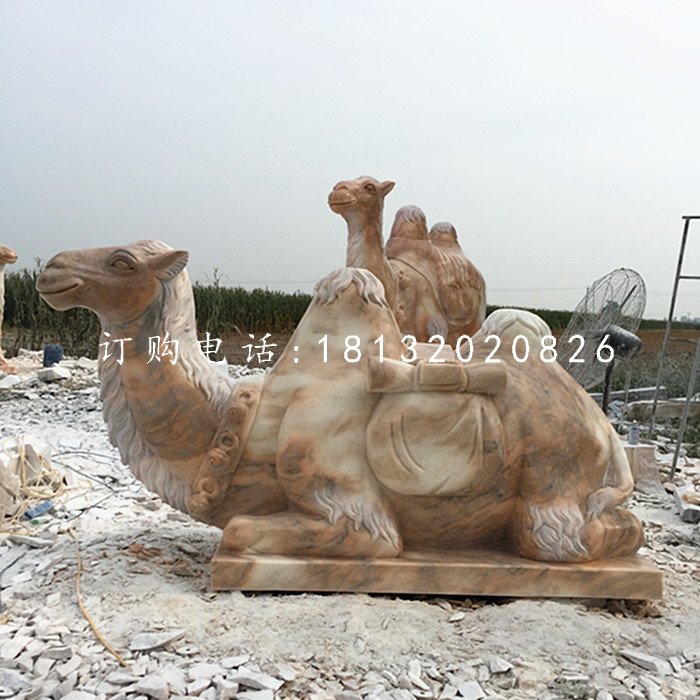 駱駝石雕，晚霞紅動(dòng)物雕塑