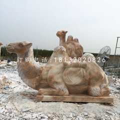 駱駝石雕，晚霞紅動物雕塑