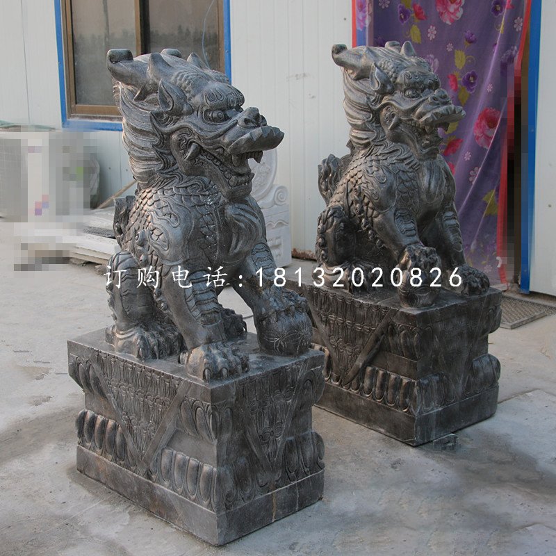 墨玉麒麟石雕，神獸石雕
