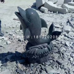 青石海豚石雕，動(dòng)物石雕