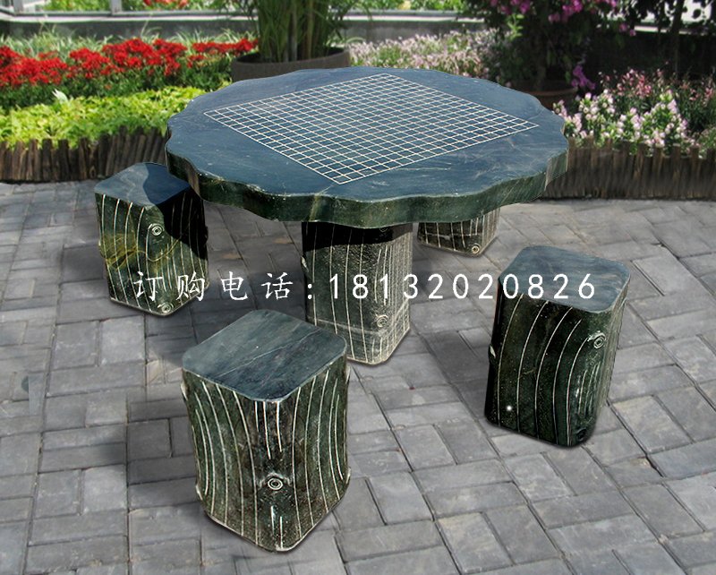 石桌椅，公園下棋桌子石雕
