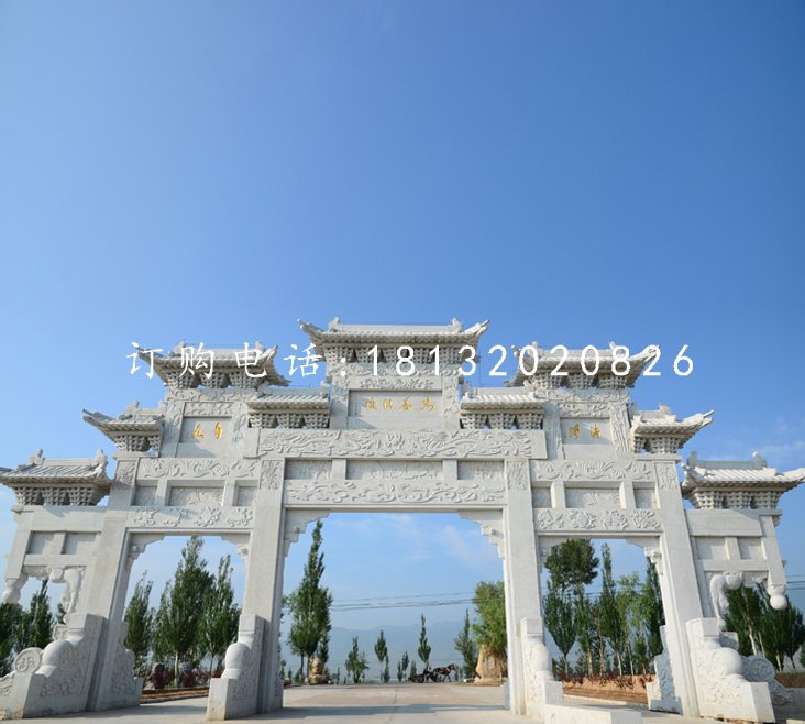 大型石牌坊，道路牌坊石雕
