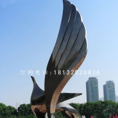 展翅鴿子雕塑，不銹鋼廣場雕塑
