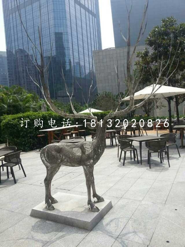 馴鹿雕塑，不銹鋼創(chuàng)意動物雕塑