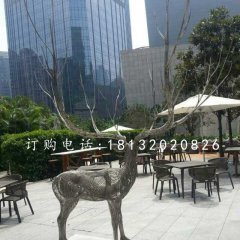 馴鹿雕塑，不銹鋼創(chuàng)意動物雕塑
