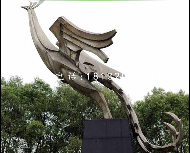 不銹鋼鳳凰,公園抽象動(dòng)物雕塑