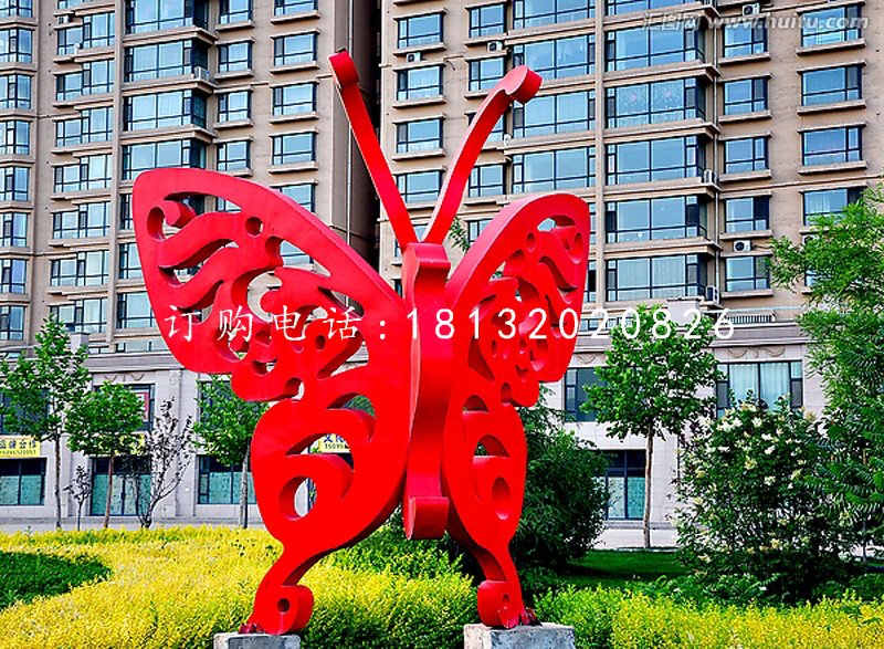 不銹鋼蝴蝶，小區(qū)景觀雕塑