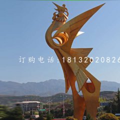 鳳凰雕塑，廣場不銹鋼雕塑