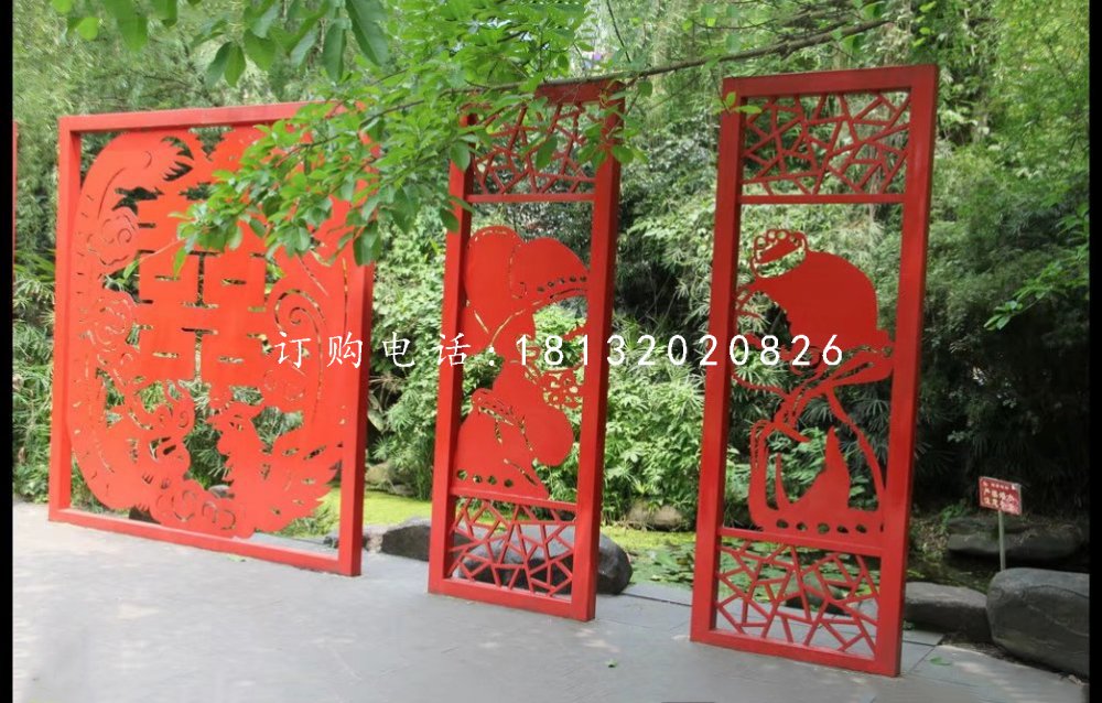 不銹鋼剪紙雕塑，公園景觀雕塑