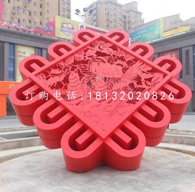 不銹鋼景觀雕塑，中國(guó)結(jié)雕塑
