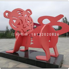 不銹鋼十二生肖，抽象動物雕塑