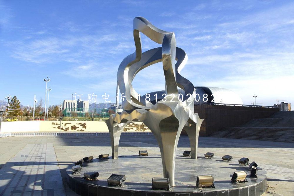 抽象鋼琴雕塑，不銹鋼廣場(chǎng)雕塑