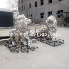 不銹鋼西洋獅，歐式獅子雕塑
