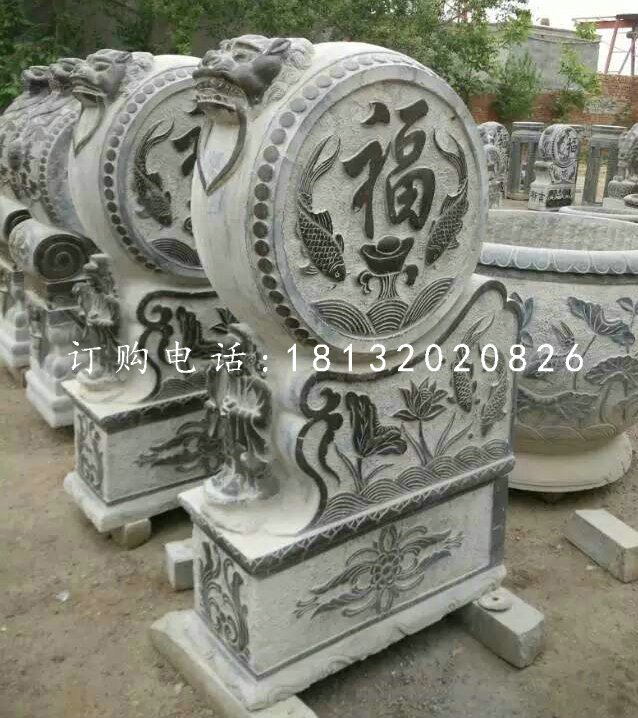 門(mén)枕石石雕，青石仿古門(mén)墩