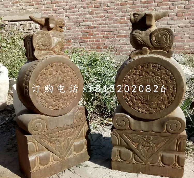門枕石，仿古石門墩