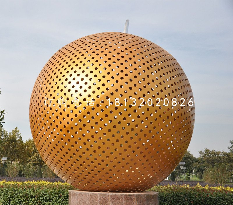 不銹鋼球，鏤空球雕塑