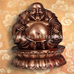 大肚彌勒佛，鑄銅佛像