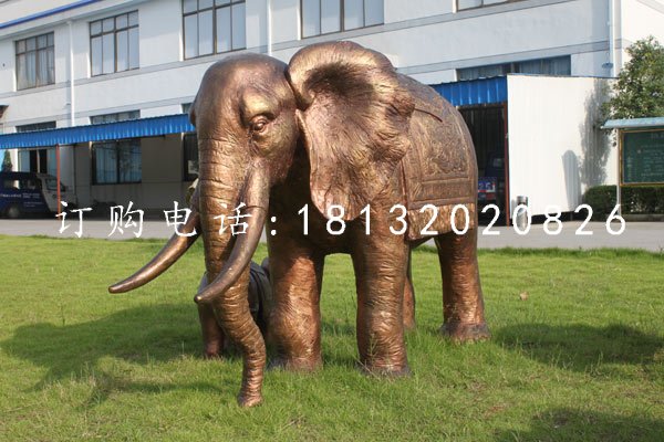 大象銅雕，公園動(dòng)物雕塑