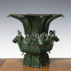 四羊方尊銅雕，仿古青銅雕塑