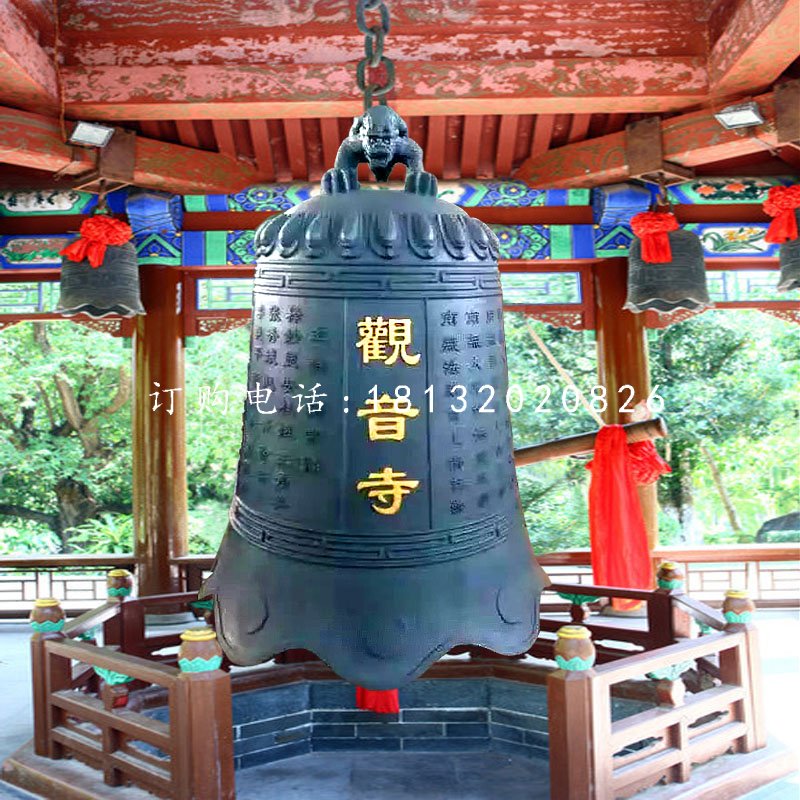 寺廟銅鐘，青銅鐘雕塑