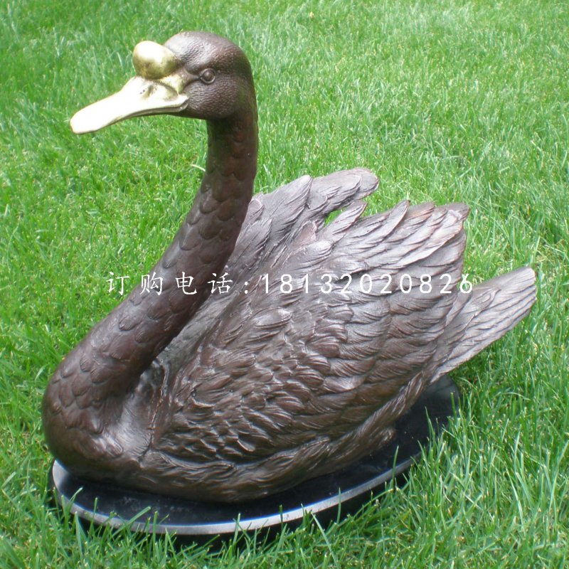 天鵝銅雕，公園動(dòng)物銅雕 (2)