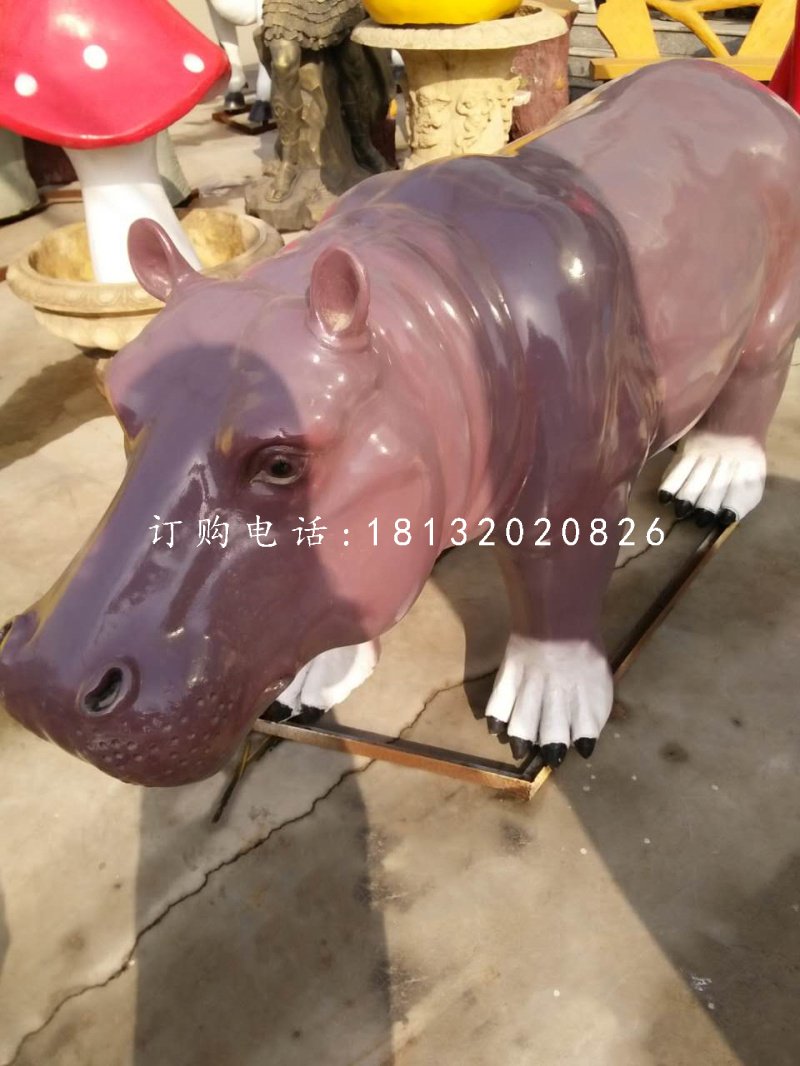 河馬雕塑，玻璃鋼河馬