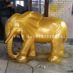 噴漆小象雕塑，玻璃鋼象