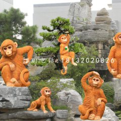 小猴子雕塑，玻璃鋼動物
