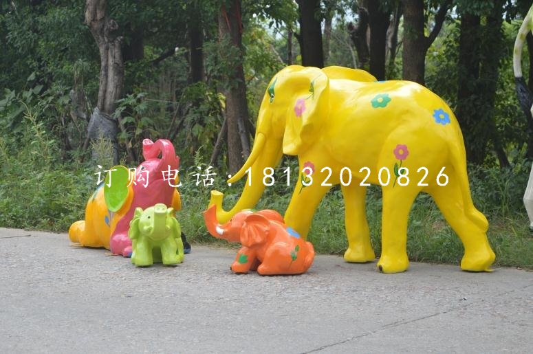 玻璃鋼彩繪小像，公園動(dòng)物雕塑