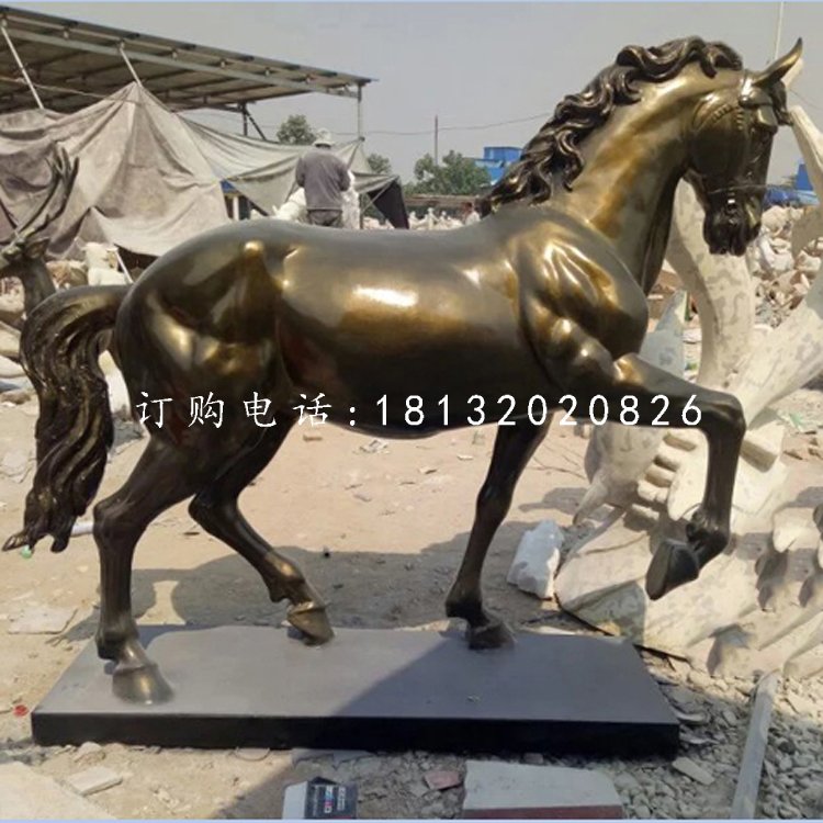 玻璃鋼仿銅馬，廣場動物雕塑